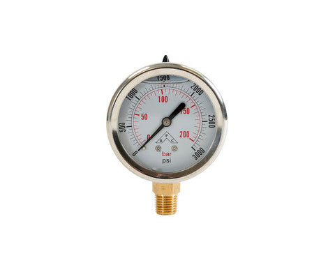 HPGS3- Buyers Silicone Filled Pressure Gauge - Stem Mount 0-3,000 PSI - Nicks Truck Parts