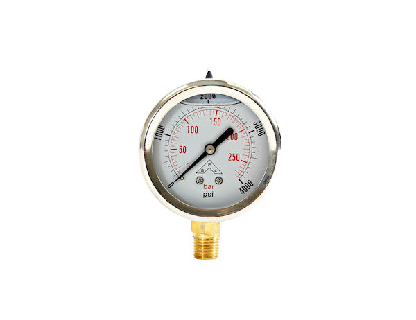 HPGS4- Buyers Silicone Filled Pressure Gauge - Stem Mount 0-4,000 PSI - Nicks Truck Parts