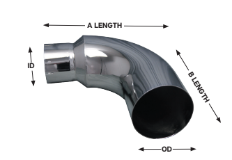 Grand Rock- SL790-1616SC5- ELBOW,7" 90DEG,16X16 R5"OD CHROME - Nick's Truck Parts