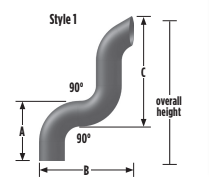 Grand Rock- ED-5LEXA- STACK DUMP,5"3-BEND ID/MITER ALZ - Nick's Truck Parts