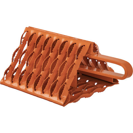 WC091061- Buyers Orange Powder Coated Galvanized Serrated Wheel Chock With Handle 9x10x6 Inch - Nicks Truck Parts
