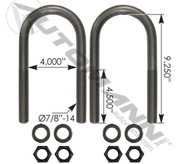 AUBK8164-092-U Bolt Kit 7/8 x 4 x 9-1/4 In., (product_type), (product_vendor) - Nick's Truck Parts