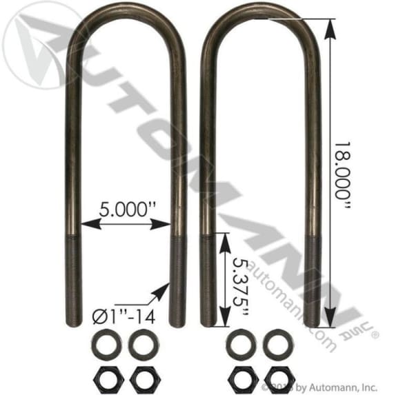 AUBK8175-18-U Bolt Kit 1 x 5x 18 In., (product_type), (product_vendor) - Nick's Truck Parts