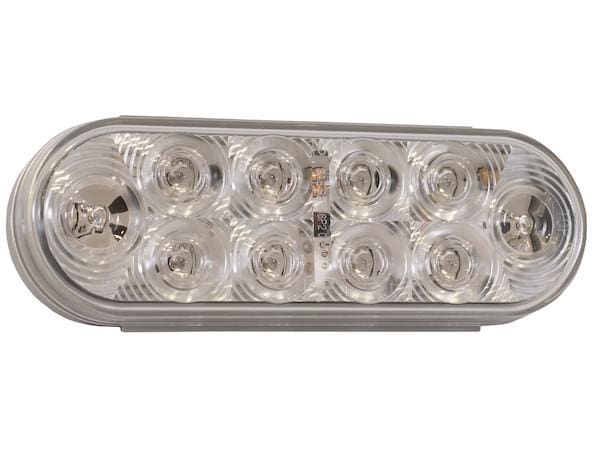 Buyers-5626553-6 Inch Oval Stop/Turn/Tail Light With Clear Lens And 10 Red LEDs, (product_type), (product_vendor) - Nicks Truck Parts