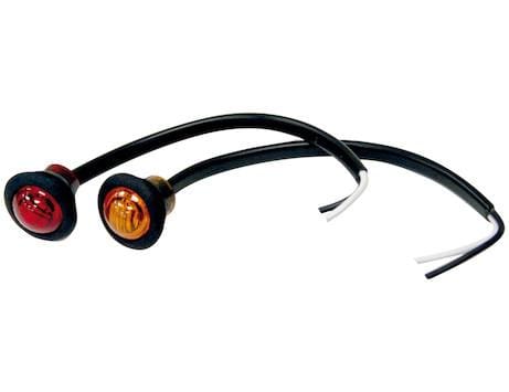 Buyers-5627514-.75 Inch Round Marker Clearance Lights-3 LED Red With Stripped Leads, (product_type), (product_vendor) - Nicks Truck Parts