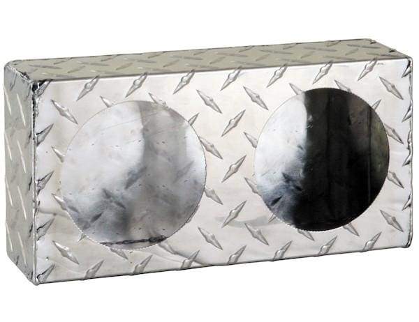 Buyers-LB6123ALDT-Dual Round Light Box Diamond Tread Aluminum, (product_type), (product_vendor) - Nicks Truck Parts