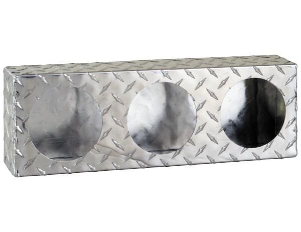 Buyers-LB6183ALDT-Triple Round Light Box Diamond Tread Aluminum, (product_type), (product_vendor) - Nicks Truck Parts