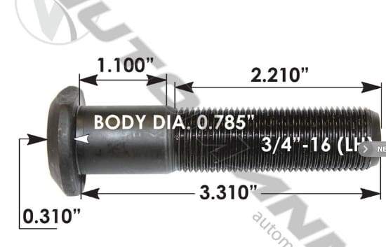 E-10214L-D Head Stud, (product_type), (product_vendor) - Nick's Truck Parts
