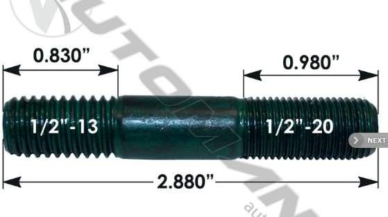 E-11649-Drive Flange Stud, (product_type), (product_vendor) - Nick's Truck Parts
