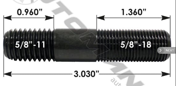 E-11654-Drive Flange Stud, (product_type), (product_vendor) - Nick's Truck Parts