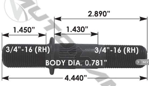 E-11723R-Round Collar Should Stud, (product_type), (product_vendor) - Nick's Truck Parts