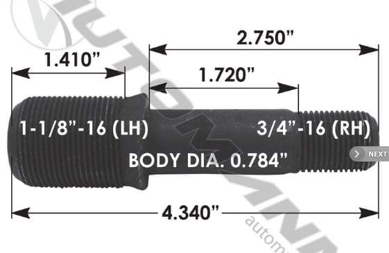E-3728L-Round Collar Should Stud, (product_type), (product_vendor) - Nick's Truck Parts