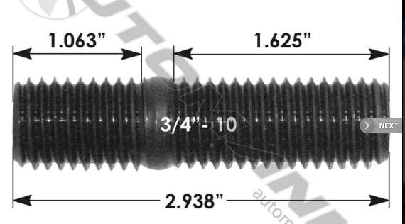 E-4956A-Spoke Wheel & Rim Stud, (product_type), (product_vendor) - Nick's Truck Parts