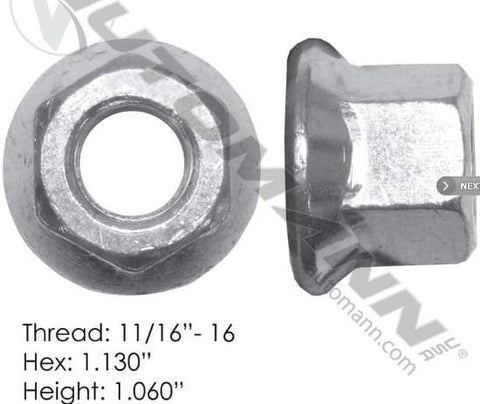 E-5734-Flanged Nut (One Piece), (product_type), (product_vendor) - Nick's Truck Parts