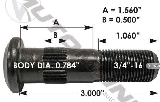 E-5776-Serrated Wheel Stud, (product_type), (product_vendor) - Nick's Truck Parts