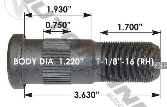 E-5868R-Serrated Wheel Stud, (product_type), (product_vendor) - Nick's Truck Parts