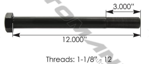 F1181200GR8-Cap Screw 1-1/8in-12 X 12in, (product_type), (product_vendor) - Nick's Truck Parts