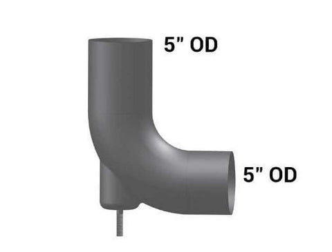 FL-17476-000-90 Degree Elbow,5in. OD/OD Mount, (product_type), (product_vendor) - Nick's Truck Parts