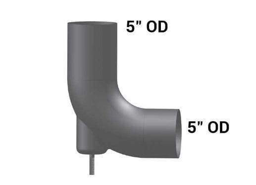 FL-17476-001C-90 Degree Elbow,5in. OD/OD Mount Chrome, (product_type), (product_vendor) - Nick's Truck Parts
