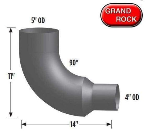 IH-275-5C-Reduced 90 Degree Elbow 5 Inch OD Reduced to 4 Inch OD, (product_type), (product_vendor) - Nick's Truck Parts