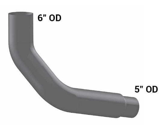 KW6-1271LC-6in.2-Bend OD/R5in.OD Pipe Left Chrome, (product_type), (product_vendor) - Nick's Truck Parts