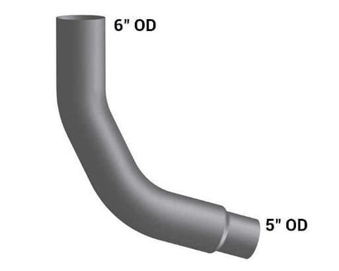KW6-18615LC-6in.2-Bend OD/R5in.ID Pipe Left Chrome, (product_type), (product_vendor) - Nick's Truck Parts