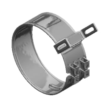 Lincoln Chrome-50-04073-7 in. Wide Chrome  Aero Kenworth Clamp, (product_type), (product_vendor) - Nick's Truck Parts