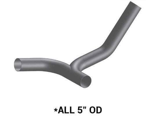 PB-14579-0150-5in.3-Bend OD/OD/OD Y-Pipe, (product_type), (product_vendor) - Nick's Truck Parts