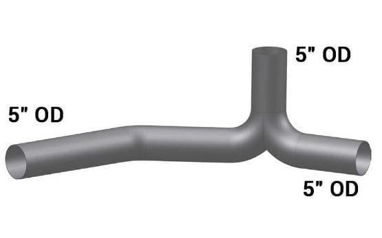PB-15353Y-5in. 3-Bend OD/OD/OD Y-Pipe ALZ, (product_type), (product_vendor) - Nick's Truck Parts