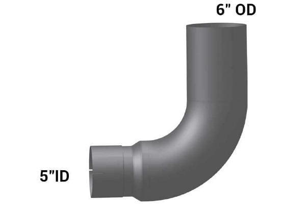 WS6-3540C-Elbow,6in. 90 Deg OD/R5in.ID Chrome, (product_type), (product_vendor) - Nick's Truck Parts