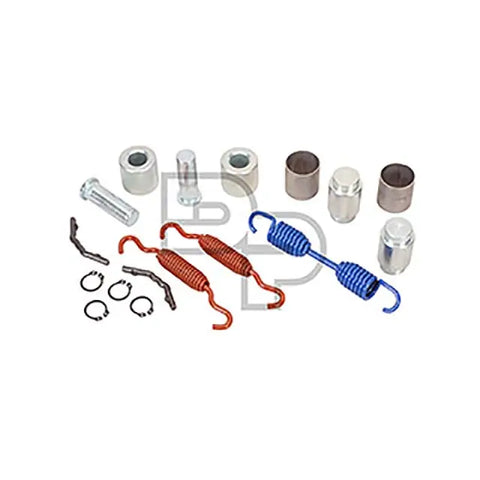 Dayton BHE-10875 brake hardware kit with various metal components for automotive brake system repair.