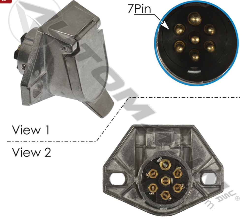 11-720EP - 7 Way Connector Socket - Nick's Truck Parts