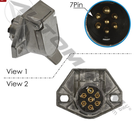 11-720EP - 7 Way Connector Socket - Nick's Truck Parts