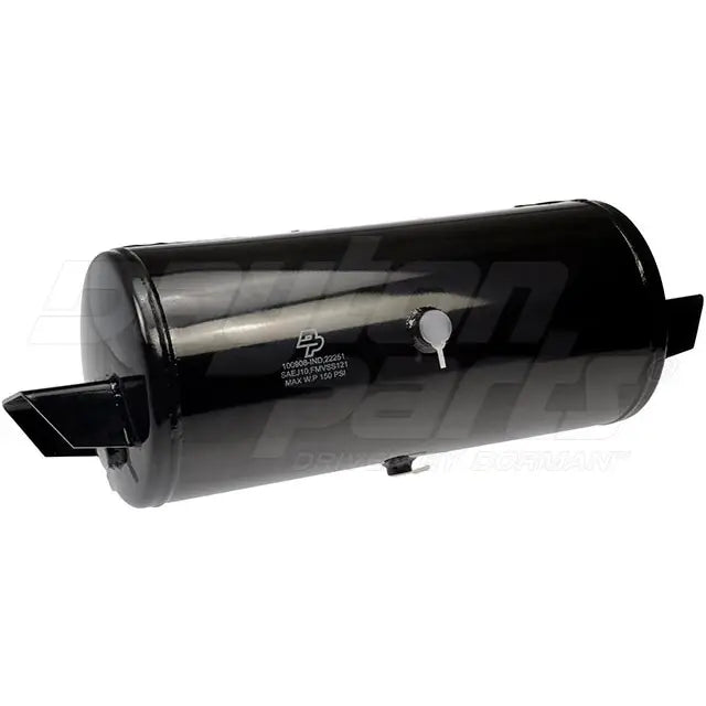 Dayton 12-148800 air tank reservoir showing a cylindrical metal air tank with inlet and outlet fittings.