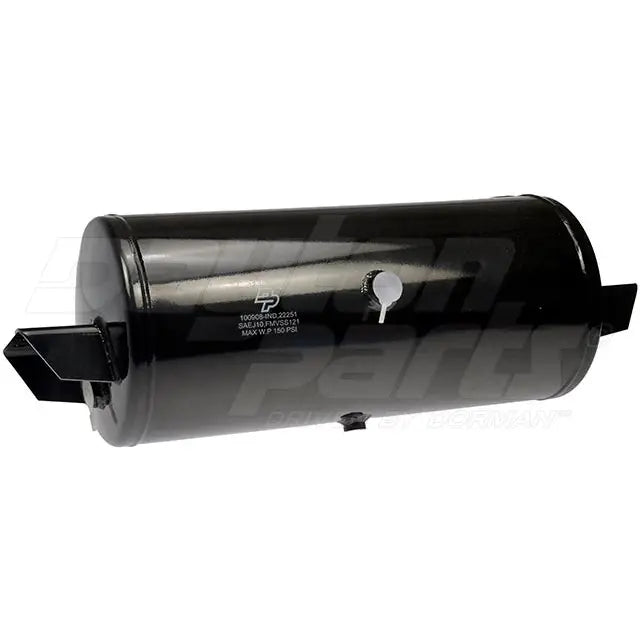 Dayton 12-148808 air tank reservoir, cylindrical metal air tank with pressure gauge and valve for compressor or pneumatic systems