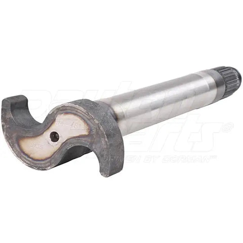 Automann E-9677 Air Brake S Camshaft showing metal construction and detailed machining for heavy-duty truck brake system.