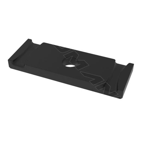 Top view of Automann M1203-Bluebird U bolt plate showing its shape and mounting holes for vehicle suspension.