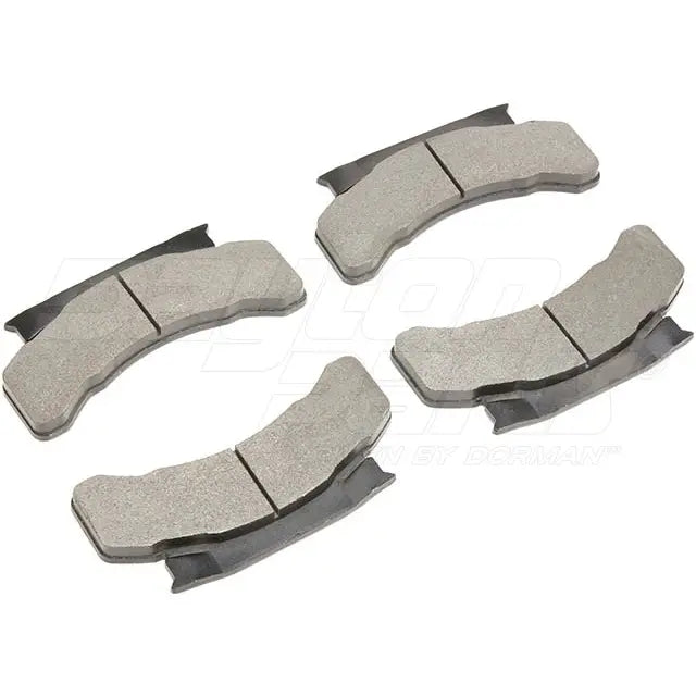 Automann D224 front semi-metallic brake pad showing the brake pad with metal backing and friction material for vehicle braking.