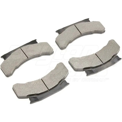 Automann D224 front semi-metallic brake pad showing the brake pad with metal backing and friction material for vehicle braking.
