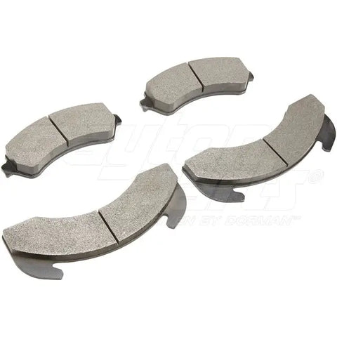 Automann D225 semi-metallic brake pad for front brakes, showing the brake pad with metallic and friction surfaces.