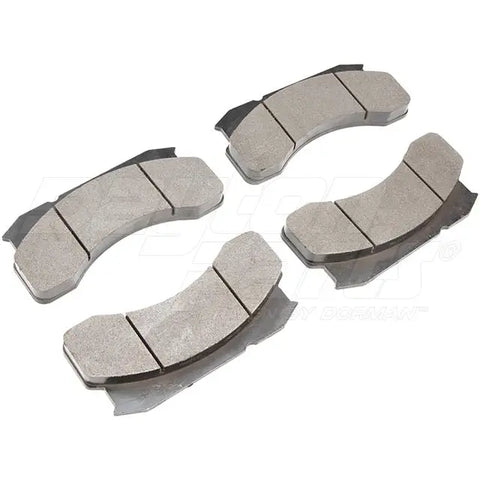 Automann D236 semi-metallic front brake pad showing metallic surface and friction material for vehicle braking system.