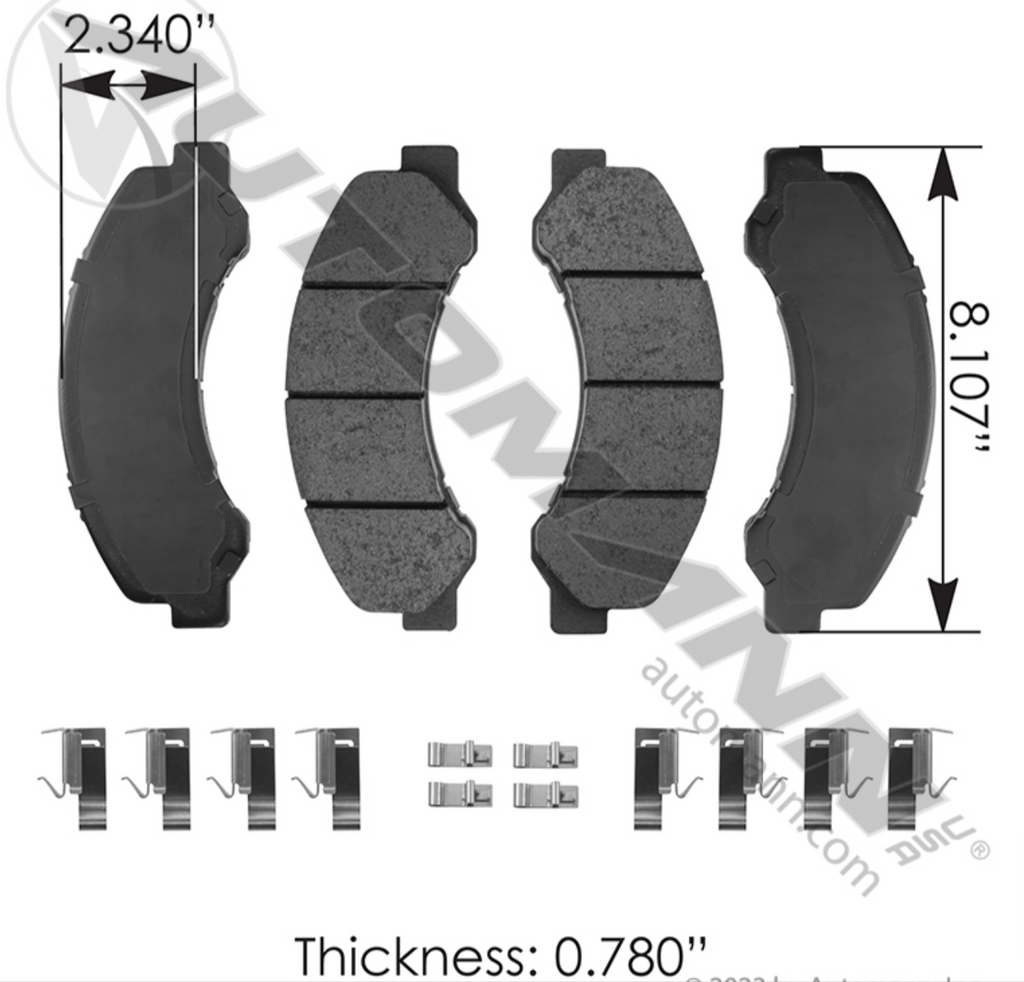 141.7698-D826- Hydraulic  Brake Pads - Nick's Truck Parts