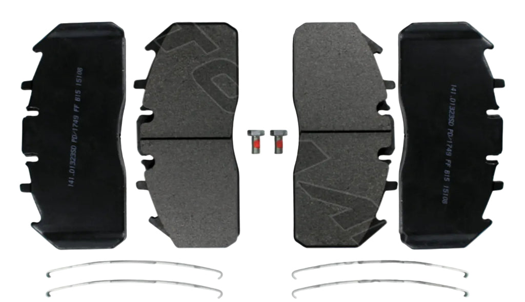 Automann severe duty air disc brake pads with FMSI 8435 D1323, shown in a close-up image highlighting brake pad details.