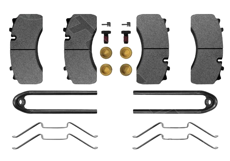 Automann severe duty air disc brake pads with FMSI 8726-D1517, shown in a close-up image highlighting the brake pad design.