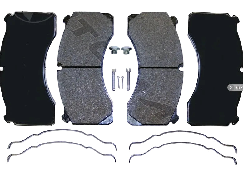 Automann 141.D1525FS air disc brake pads showing metal backing and friction material for automotive braking system.