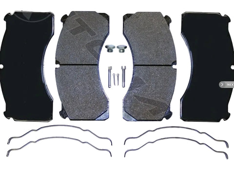 Automann 141.D1525FS air disc brake pads showing metal backing and friction material for automotive braking system.