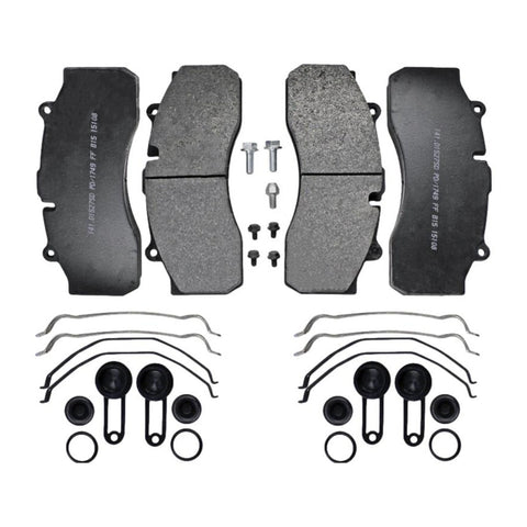 Automann severe duty air disc brake pads with FMSI 8735 D1527, shown in a close-up view with textured brake pad surface.