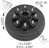 150.82194 - Hub/Drum 5,200 - 7,000lb 12 x 2in