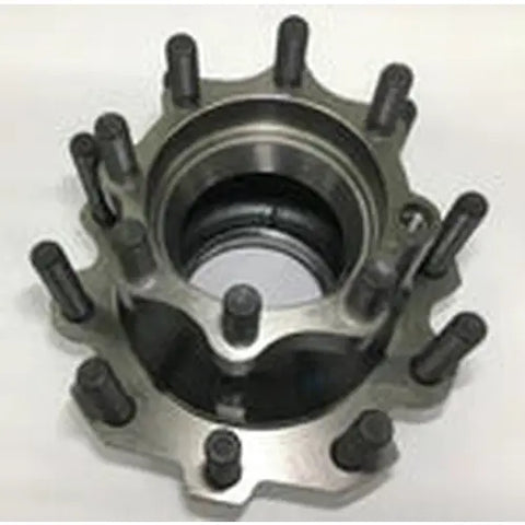 Automann trailer hub assembly without inner fill, black metal drive hub for heavy-duty trailer wheels.