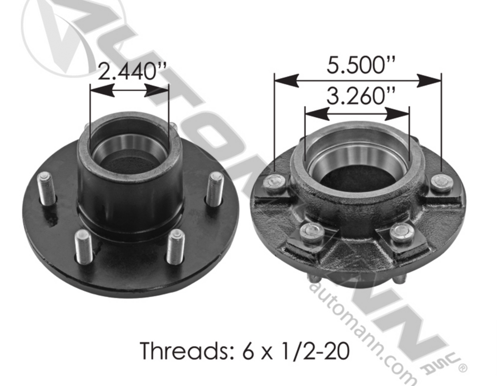 150.H655- Idler Hub 5;200 - 6;000 lb Axle